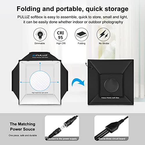 Xixian Pu5042B 40Cm * 40Cm Folding Led Light Tent Desktop Photo Studio Light Box Softbox 480Pcs Led Beads Cri95 70W 5500K Dimmable With 4Pcs Color Backdrops For Small Product Photography #TOP2