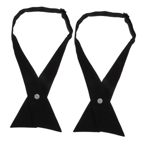 GALPADA 2PCS Adjustable Sturdy Cross Bowtie Neck Tie for School Uniforms Classic Style Neckties Wrinkle Resistant for Campus and Professional Dress