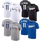 [VAMPAR] 佐々木朗希 グッズ Tシャツ 背番号11ドジャース野球ユニフォーム R.SASAKI 通気性 快適 通勤 練習着 訓練服 応援服 試合 吸汗 速乾 半袖 記念シャツ レプリカ 大人用 非公式 カジュアル スポーツウェア (02,2XL) [並行輸入品]