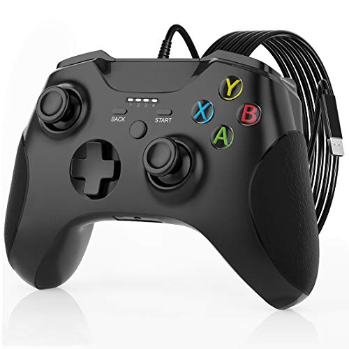 Controller für Xbox One, JORREP 2 m kabelgebundener Controller Gamepad für Xbox One S/X, PC Windows 7/8/10 mit 3,5 mm Audio-Buchse, Vibrations-Feedback Cover