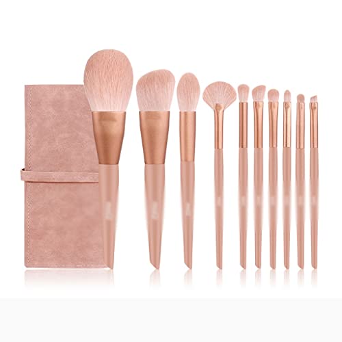 Ensemble de 10 pinceaux de maquillage pour application poudre blush fard à paupières