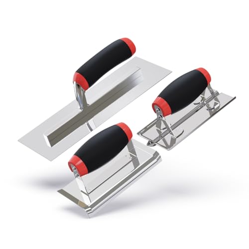 Mister Rui 3-Pack Concrete Tools Set 11x4 Trowel, Edger & Groover