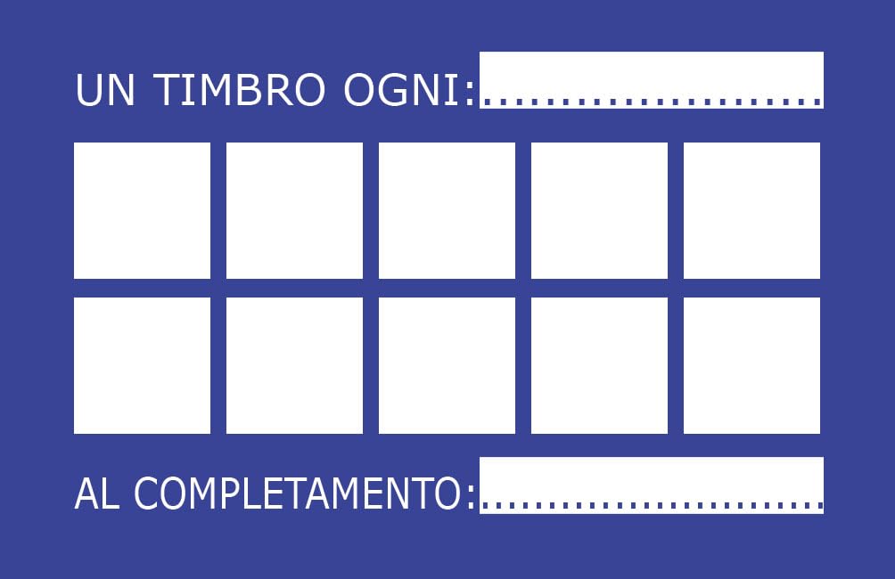 Biglietti da Visita Personalizzati FEDELTA' TESSERA Fronte Retro Colori con Logo Blu