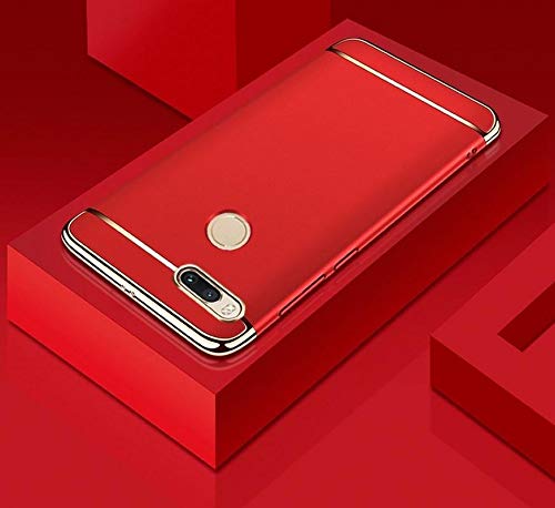 AUPHI GUARD™ 3 in 1 (Top + Bottom + Back) Shockproof Dual Layer Electroplated Case Cover for Oppo F5 (Red)