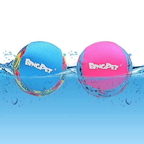 BINGPET Dog Pool Toy Floating Balls 2 Pcs Dog Water Ball for Summer Swimming Bouncing Ball Pool Toys Interactive Soft Dog Chew Balls for Small and Medium Dogs