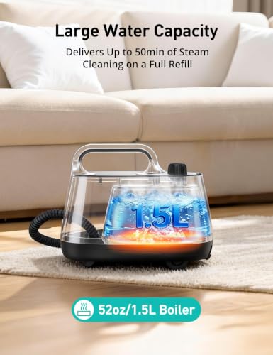 Image of Steam Cleaner for Home, 293F 5-Bar High Pressure Powerful Multipurpose Handheld Steam Mop, 21 Attachments, 50Oz Capacity, Heavy Duty Steamer for Floors, Cars, Tiles, Crack Cleaning, Turquoise
