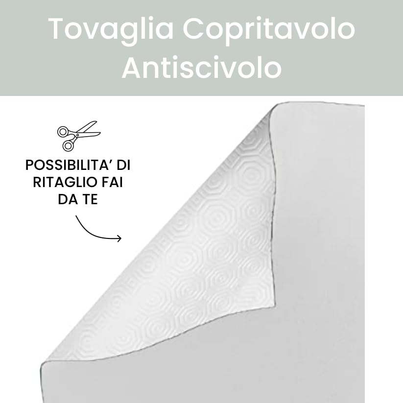 INTRECCI Mollettone Tavolo Rettangolare, Tovaglia Copritavolo Antiscivolo, Sotto Tovaglia, Rivestimento per Cassetti, Rotolo 140x400 cm, Colore Bianco