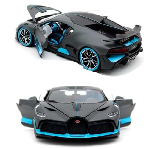 Image of 1:32 Scale Bugatti DIVO Toy Car | Metal Pullback Diecast Car for Kids with Openable Doors, Sound, Light Effects Toy for Car Enthusiasts (Color As Per Available),grey