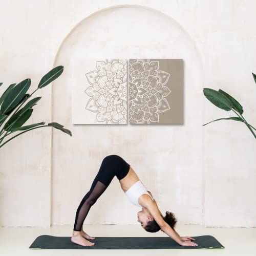 Mandala Wall Art Decor - Mandala Wall Decor Lotus Flower 24X40 - Bohemian Canvas Wall Art - Moroccan Mandala Art - Boho Wall Art Framed Picture Artwork For Living Room, Bedroom, Office & Home Decor #TOP3