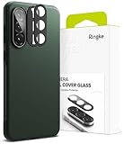 Ringke Onyx Compatible with Galaxy A56 5G [Dark Green] + Camera Glass Compatible with Galaxy A56 5G [2 Pack]