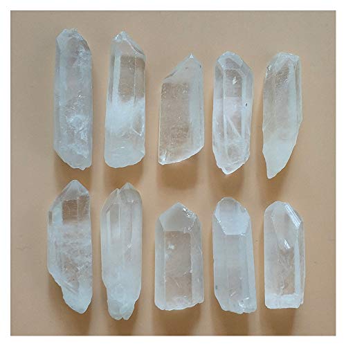 Colorsheng 10 Pcs Natural Rough Quartz Crystal Column Points Shards (1'- 2')