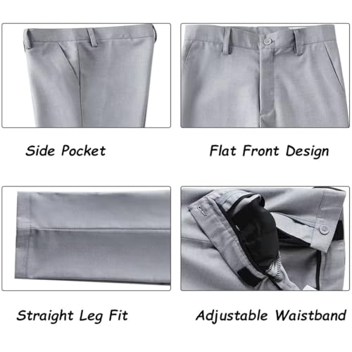 Boys Suit Pants Kids Slim Fit Flat Front School Uniform Pant Toddler Formal Wear Little Boys' Weddding Dresswear4