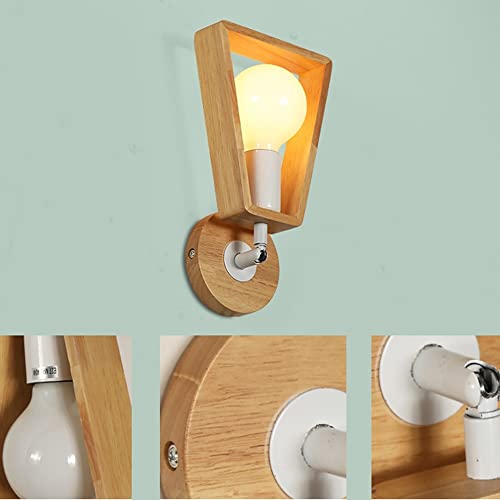 Apliques de pared ajustables de madera E27, lámpara de lectura giratoria de diseño 6