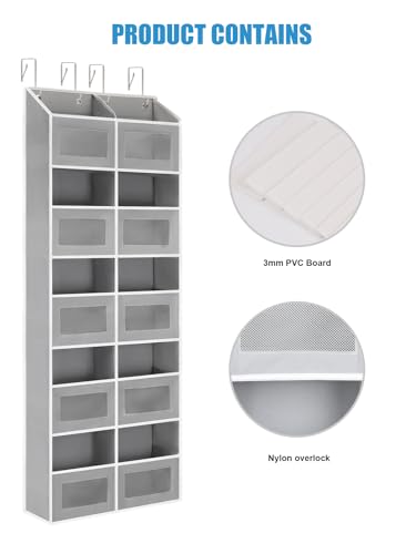 Over-the-Door-Organizer-Hanging-10-Compartments-80-lbs-Load-Behind-Door-Stuffed-Animal-Storage-Extra-Large-Toys-Storage-Organization-for-Bedroom-Bathroom-Closet-Nursery-Shoes-Diaper-grey