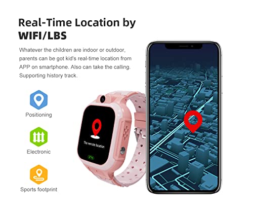 Image of WEARFIT Scout 4G Kids Smart Watch with GPS Tracker - 2-Way Video Calling, Location Tracking, SOS Alert & Parental Controls 7 Games - Smartwatch for Boys & Girls Ages 3-12 No Jio Support (Pink)