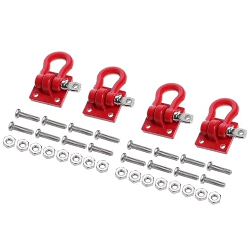 Manilles de remorquage RC en métal rouge de haute précision pour TRX4 et SCX10 1/10