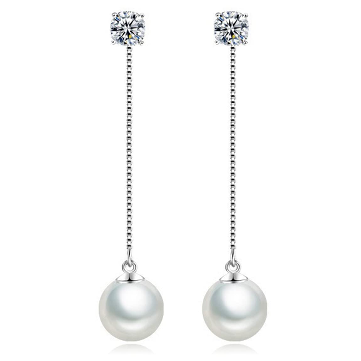 RVM Jewels Solitaire Silver Plated Long Pearl Dangle Drop Earrings for Women and Girls White Silver (B09K5JWPJV) Amazon Price History, Amazon Price Tracker