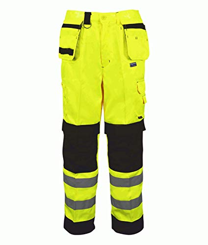 Pantalon de travail haute visibilité jaune pour éviter les douleurs aux genoux W34 L31