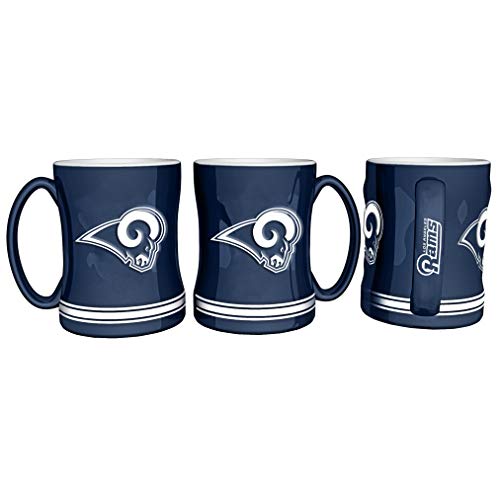 Boelter Brands NFL Los Anegles Rams Coffee Mug14oz Sculpted Relief, Team Color, 14 Ounce