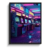 Retro Arcade Wall Art, neon arcade machines...
