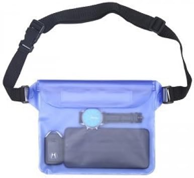 Waterproof Phone Pouch Large Size, Waist Pack for Swimming, Kayaking, Boating - Transparent PVC Dry Bag with Touch Screen - Phone Case Waterproof Seal One size,Dark Blue