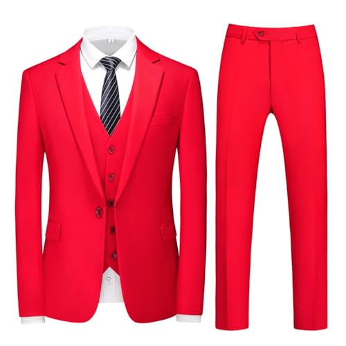 Costume homme 3 pièces rouge pour mariage champêtre et soirées chic