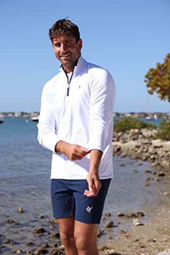 White Water New Harbor Performance 1/4 Zip Pullover - White Large #TOP3
