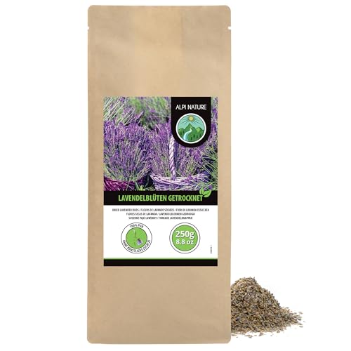 Alpi Nature Lavender Tea 250g 8.8 oz, Dried Flowers and Buds, Lavender Loose Blossom Tea