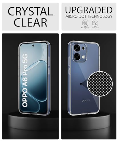 Image of WOW IMAGINE Transparent Back Cover Case for Oppo A6 Pro 5G | Raised Bumps for Full Device & Camera Protection Shockproof TPU Silicone Back Case Mobile Cover - Transparent