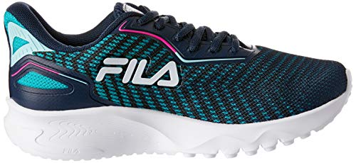 Tênis Fila Squall, Feminino, Azul/Marinho/Rosa Flúor, 36