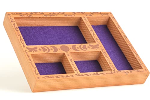 Tarot Card Holder 8.9 x 6.9 x 1.1 in, Moon Tray Crystal Holder for Stones, Crystal Necklace Holder, Crystal Storage for Rune Stones, Crystal Organiser, Tarot Card Case to Hold All Your Altar Supplies