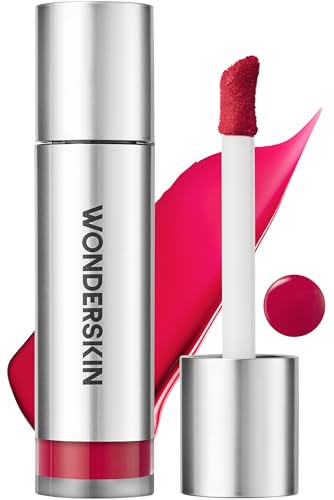 Image of Wonderskin Cream Blush Stain - Wonder Blading All-Day Blush Stain, 12HR Transfer-Proof Warm Red Liquid Blush Tint for Cheeks, Buildable Natural Glowy Finish, Water-Resistant, Vegan (Flutter)
