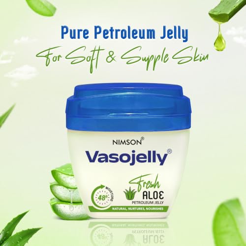 Image of Nimson Vasojelly Fresh Aloe Petroleum Jelly, 48-hour moisturization, For Natural, Nurtured and Nourished Skin - 50ml (Pack of 2)