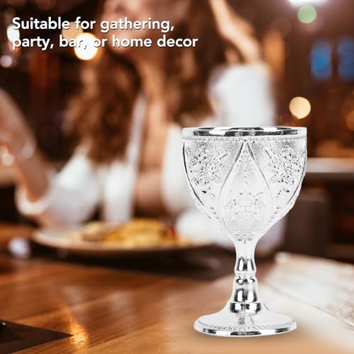 Cálice de Cálice, Cálice de Vinho de Metal de 30 Ml Com Padrão de Rosa Esculpida Ornamento de Mesa E
