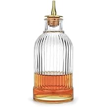 Bitter Bottle - Glass Bitter Bottle, with Gold Plated Dasher Top, Birdcage Design for Professional Mixologist, 7oz / 200ml - DSBT0010