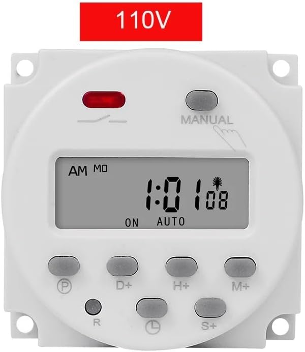 CN101S 220V 110V 12V 5V 24V Digital LCD Timer Switch 7 Days Weekly programmable time Relay, Countdown 1 Second Interval(110V)