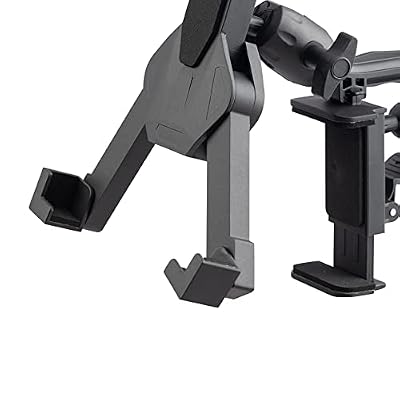 OnStage TCM1500 Tablet/Smartphone Holder (Setup for Tablets, Computers, E-Readers, Smartphones, and Phablets, Clamp Mount, Nonslip Padding, Adjustable Angle and Rotation, External Battery Holder)