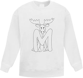 Azeeda 'M For Moose' Kid's Sweatshirt/Jumper (9-11 Years) (KW00038944)