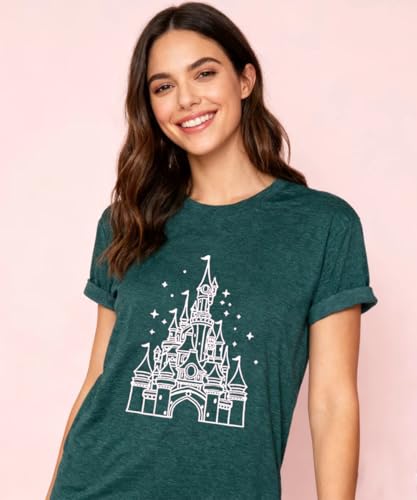 Magic Castle Shirt for Women Cute Kingdom Graphic Tshirt Casual Holiday Vacation Short Sleeve Tee Tops2