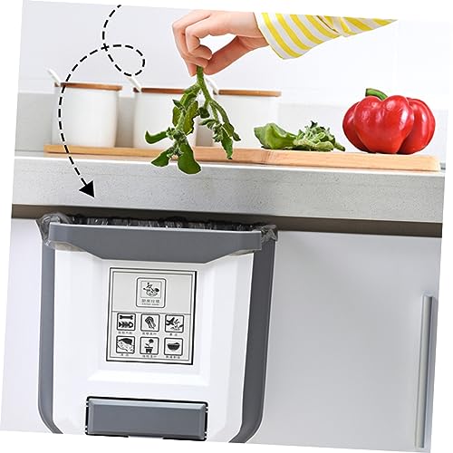 Caneca de basura rectangular blanca para puerta miniatura 2