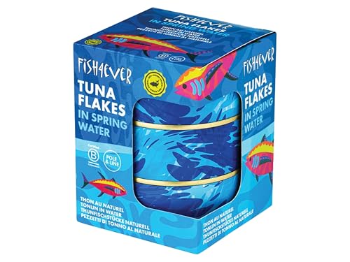 Fish 4 Ever | Azores Skipjack Tuna Flakes In Spring Water - Sustainably Fished. Tin Canned Food Rich In Omega-3. Great Used In A Dip, Pate Or Salad |160g (Pack of 3)