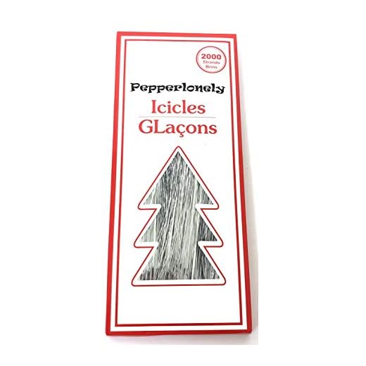PEPPERLONELY 2000 Strands Icicles Tinsel Tree Christmas Decorations, Silver