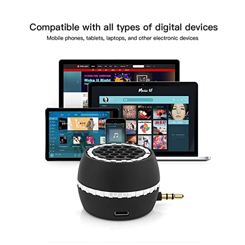 Leadsound Portable Speaker, Crystal 3W 27mm 8&Omega; Mini Wireless Speaker with 3.5mm Aux Audio Jack Plug in Clear Bass Micro USB Port Audio Dock for Smart Phone, for Pad, Computer (Black)