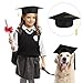24 Pieces Child Size Graduation Caps Black Felt Kindergarten Grad Hats for Preschool Graduation (24 Pieces)