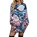 Womens Long Sleeve Comfortable Short Dress Fashion Casual Printed Tunic Dress Slim Fit Round Neck Fall Dresses