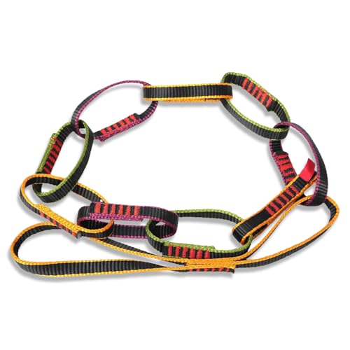 HERCHR 22KN Daisy Chain Rope, Downhill Forming Ring Sling Daisy Loop Chain 140cm/55.11in Outdoor Nylon Climbing Equipment for Outdoor Activities