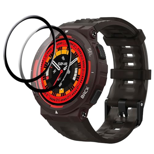 LAZIRO�y2023�ŐV�zAmazfit Active Edge ��p �X�N���[���ی�t�B���� (2������) PET�����f�ނ̗̍p 3D�ȖʃG�b�W�t���J�o�[�t�B���� ���� �S�ʕی� �ώw�� ������ �����ߗ� ��U�h�~���� Amazfit Active E