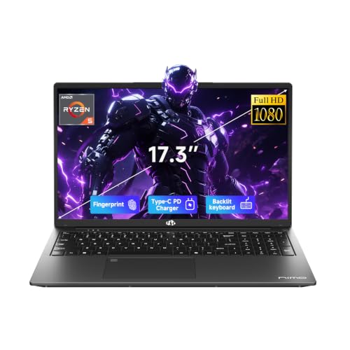 Image of NIMO 17.3 inch AI Ready Laptop, AMD Ryzen 5 6-Core, 64GB DDR5 RAM, 1TB SSD | (Beat Ryzen 7 7730U up to 4.5GHz) Radeon 660M, 100W Fast PD & backlit keyboard for office work & multitasking, 2-Yr Warranty