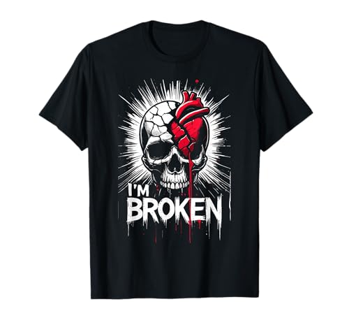 Gothic Broken Hearted Skulls for Heartbreak Survivors T-Shirt