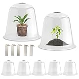 RooTrimmer 13 Inch Humidity Domes Garden Cloches for Plant Protection, Protectors from Animals, Garden Clear Plant Cover with Ventilation Holes 5 Pack
